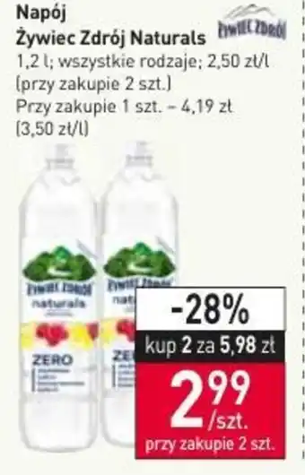 Stokrotka Żywiec Zdrój Napój Naturals 1,2 L wszystkie rodzaje oferta