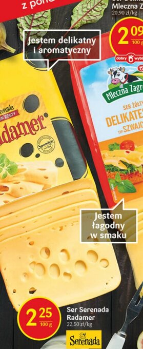 Delikatesy Centrum Ser serenada Radamer 100g oferta