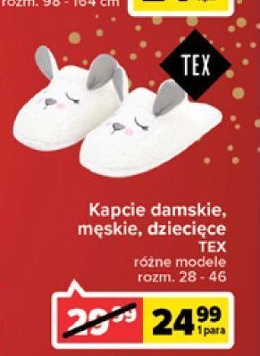 Carrefour Kapcie damskie 28-46 tex oferta