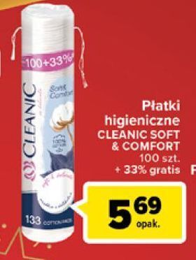 Carrefour Płatki kosmetyczne soft&comfort okrągłe cleanic oferta