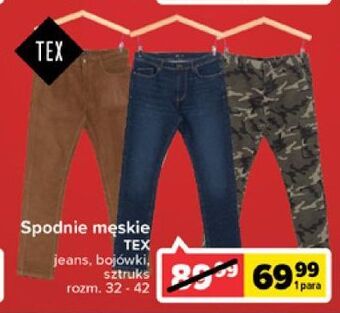Carrefour Spodnie męskie jeans 32-42 tex oferta