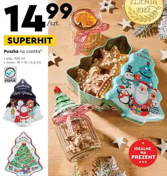 Biedronka Smukee Puszka na ciastka pojemność 900 ml wymiary: 18 x 15 x 6,5 cm oferta