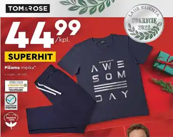 Biedronka Tom&Rose Piżama męska rozmiar M-XXL oferta