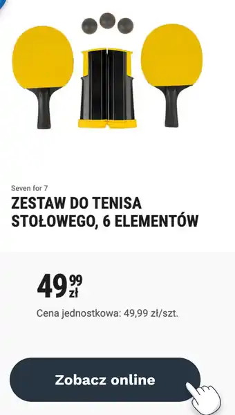 Biedronka Seven for 7 Zestaw do tenisa stołowego, 6 elementów oferta