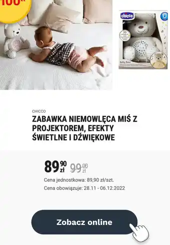 Biedronka Chicco Zabawka niemowlęca  miś z projektorem, efekty świetlne i dźwiękowe oferta