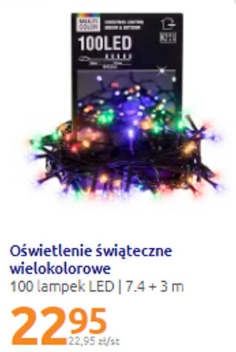 Action Oświetlenie świąteczne wielokolorowe 100 lampek LED 7,4 + 3m oferta