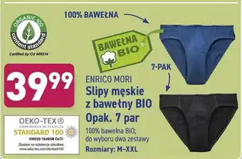 ALDI Enrico mori slipy męskie z bawełny BIO oferta