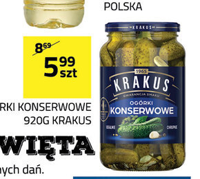 Krakus ogórki konserwowe 920 g