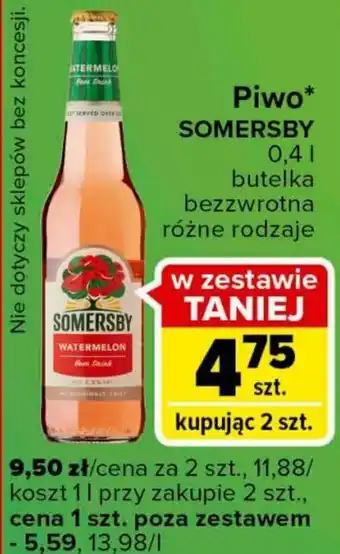 Carrefour Express Somersby Piwo 0,4 l, butelka bezzwrotna różne rodzaje oferta