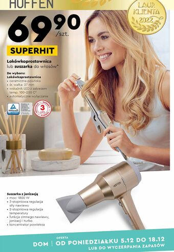 Biedronka Suszarka do włosów z jonizacją hoffen oferta