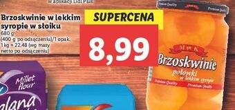 Lidl Brzoskwinie połówki w lekkim syropie m&k oferta