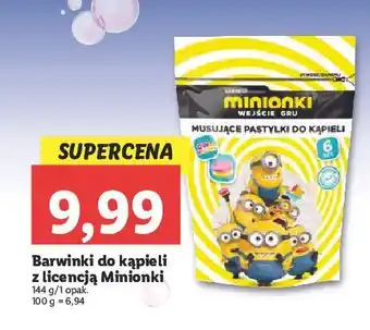 Lidl Pastylki musujące do kąpieli minionki oferta