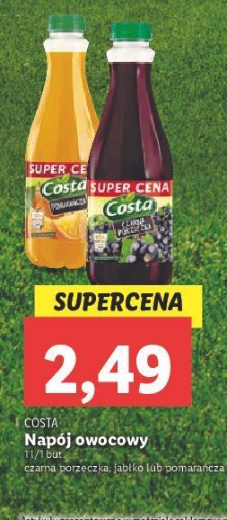 Lidl Napój czarna porzeczka costa oferta