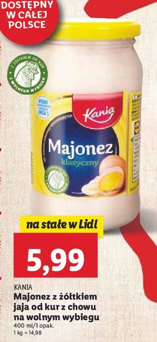 Lidl Majonez klasyczny kania oferta
