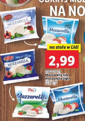 Lidl Ser mozzarella light mini pilos oferta