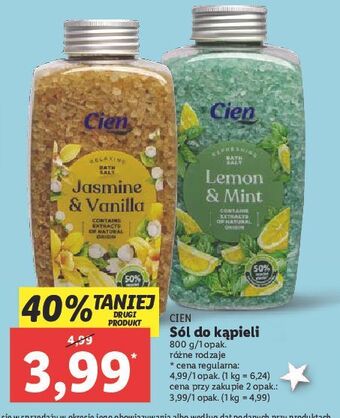 Lidl Sól do kąpieli lemon & mint cien oferta