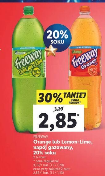 Lidl Napój gazowany orange freeway oferta