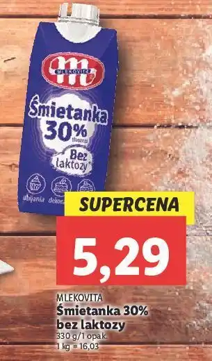 Lidl Śmietana 30% bez laktozy mlekovita oferta