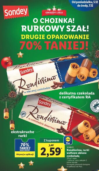 Lidl Ciastka rondissimo w deserowej czekoladzie sondey oferta