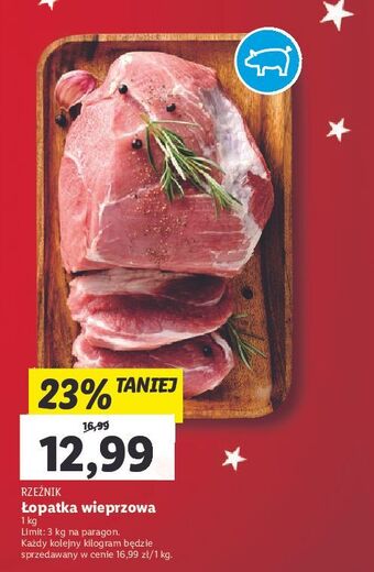 Lidl Łopatka wieprzowa bez kości rzeźnik codzienna dostawa oferta