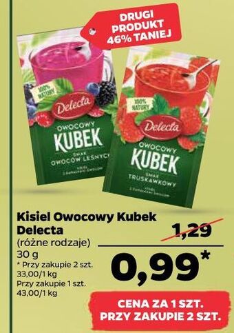 Netto Kisiel truskawkowy z kawałkami owoców delecta owocowy kubek oferta