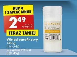 Biedronka Wkład parafinowy 150 g haveno oferta