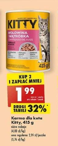 Biedronka Karma dla kota z wołowiną i wątróbką kitty oferta