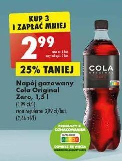 Biedronka Napoj cola original zero oferta