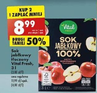 Biedronka Sok jabłkowy vital fresh oferta