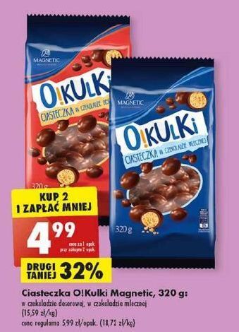 Biedronka Ciasteczka w czekoladzie mlecznej magnetic o!kulki oferta