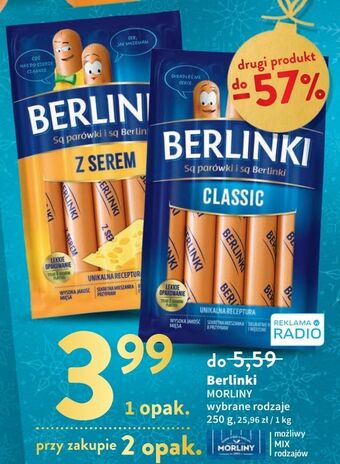 Intermarche Parówki z serem morliny berlinki oferta