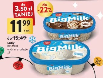 Intermarche Lody śmietankowe algida big milk oferta