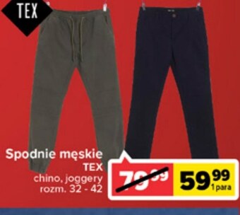 Carrefour Spodnie męskie tex oferta