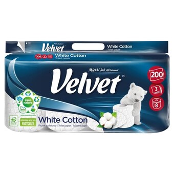Drogerie Laboo Velvet white cotton papier toaletowy 8 rolek oferta