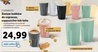 Lidl Szklanki do cappuccino 180 ml ernesto oferta