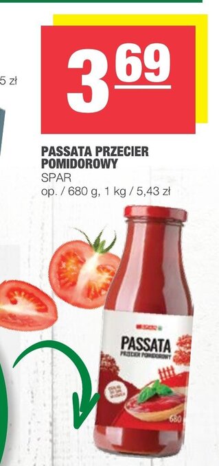 Spar Passata przecier pomidorowy 680g oferta
