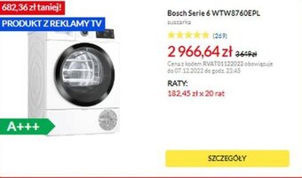 RTV EURO AGD Bosch Serie 6 WTW8760EPL Suszarka oferta