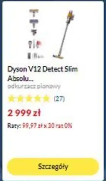 RTV EURO AGD Dyson V12 Detect Slim Absolu... Odkurzacz pionowy oferta