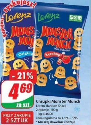 Dino Chrupki ketchupowe lorenz monster munch oferta