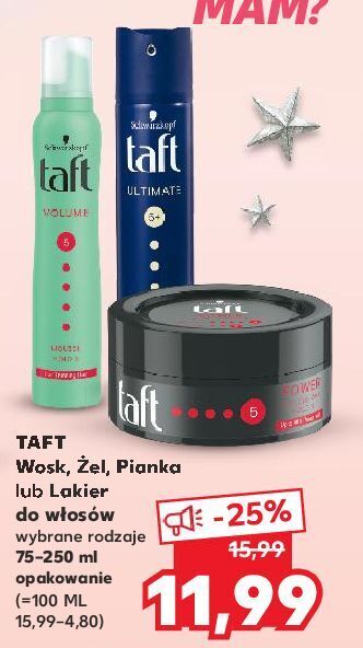 Kaufland Żel do włosów mega strong taft power oferta