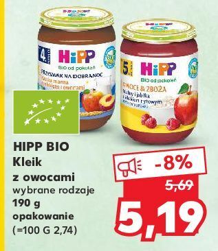 Kaufland Maliny i jabłka z kleikiem ryżowym hipp owoce i zboża oferta