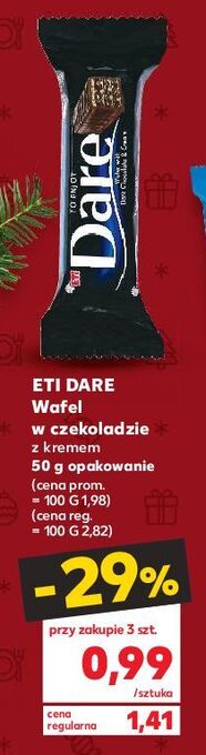 Kaufland Wafelek w ciemnej czekoladzie eti dare oferta