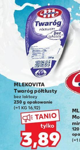 Kaufland Twaróg półtłusty bez laktozy mlekovita oferta