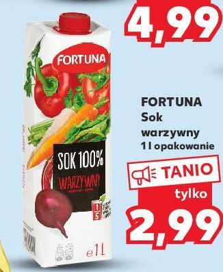 Kaufland Sok 100% wielowarzywny fortuna oferta