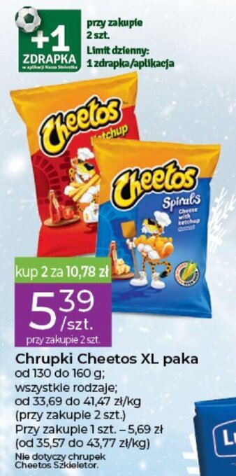 Stokrotka Cheetos Chrupki od 130 do 160 g wszystkie rodzaje oferta