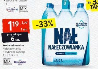 Intermarche Nałęczowianka Woda mineralna wybrane rodzaje 1,5l oferta
