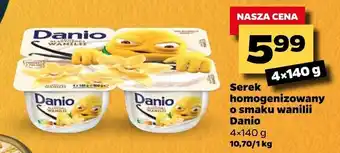 Netto Serek homogenizowany o smaku wanilii Danio 4x140g oferta
