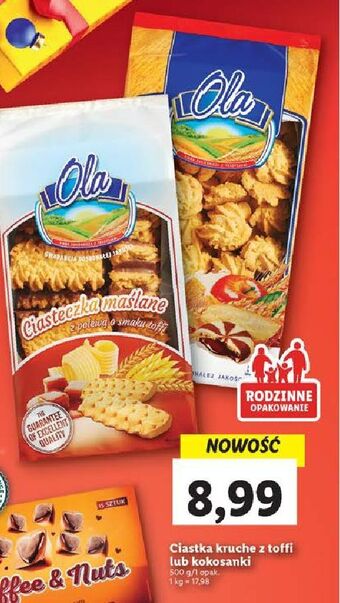 Lidl Ciastka maślane w polewie toffi ola oferta