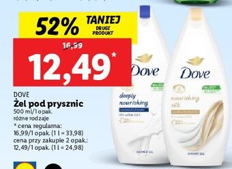 Lidl Żel pod prysznic dove deeply nourishing oferta