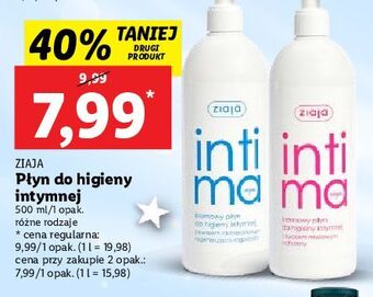 Lidl Kremowy płyn do higieny intymnej z kwasem mlekowym ziaja intima oferta
